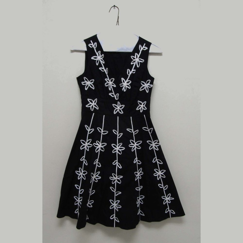 Charter Club Black Dress with white floral accents